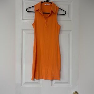 TENNESSEE ORANGE COLLARED BODY CON DRESS
